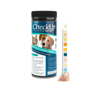 CheckUp Pet Wellness Urinalysis Testing Kit for Dogs & Cats (50 strips)