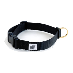 Dog+Bone Adjustable Snap Collar Black