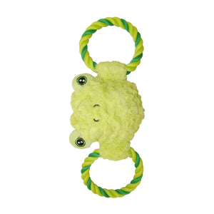 Jolly Pets Tug-A-Mals Rope Handle Plush Frog