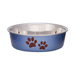 Loving Pets Bella Bowl, Non-Skid Stainless Steel Blueberry
