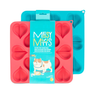 Messy Mutts Silicone Bake & Freeze Treat Mold Heart Shape (2 Pack)