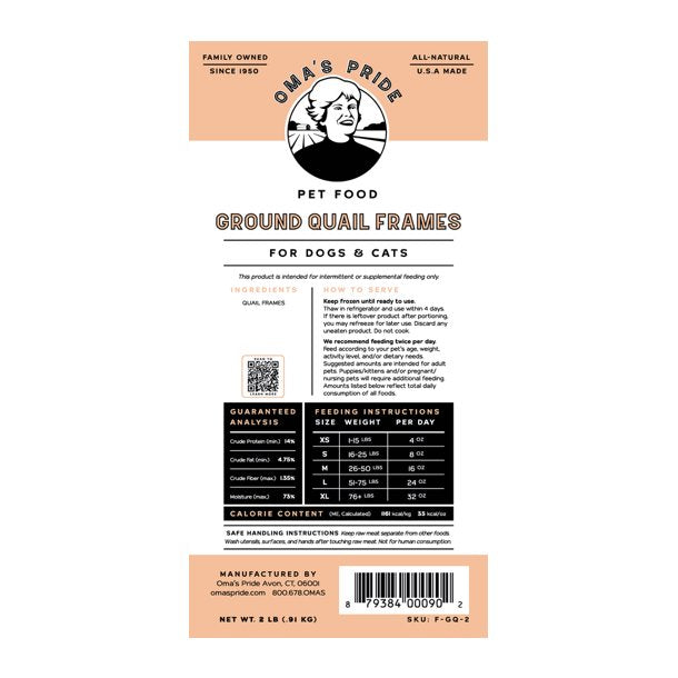Oma's Pride Ground Quail Frames Oma's Pride Ground Quail Frames