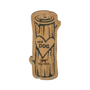 Tall Tails Leather Love My Dog Log Toy 9"