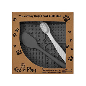 Toss N' Play Dog & Cat Lick Mat Set Grey (3 piece)
