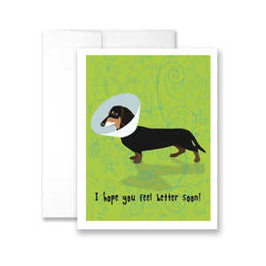 Bainbridge Feel Better Soon (Dachshund with Cone) Greeting Card