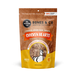 Bones & Co Freeze Dried Raw Chicken Hearts 2oz