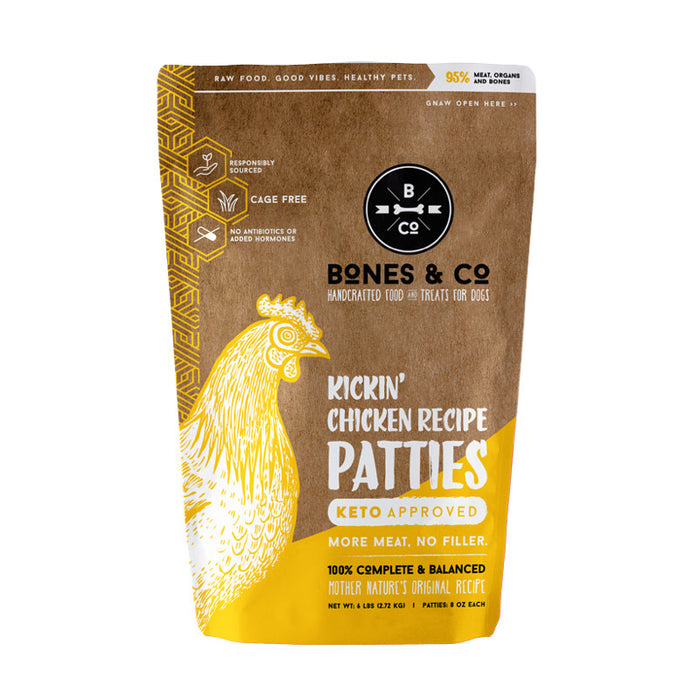Bones & Co Raw Frozen Keto Formula Chicken Patties
