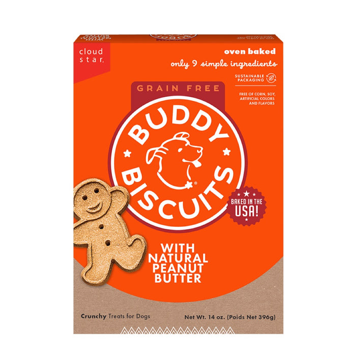 Buddy Biscuits Grain-Free Peanut Butter Oven Baked Dog Treats 14oz