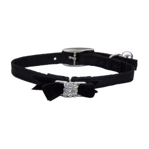 Coastal Lil' Pals Safety Kitten Collar with Bow Black Silk