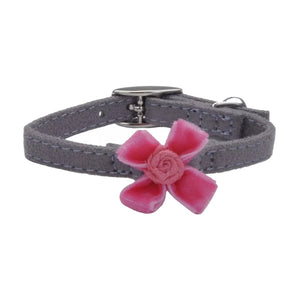 Coastal Li'l Pals Safety Kitten Collar with Bow Grey & Pink