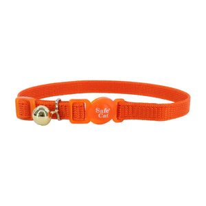 Coastal Safe Cat Snag-Proof Breakaway Collar with Bell Orange