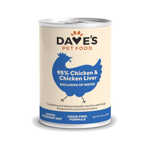 Daves 95% Meat Chicken & Chicken Liver Grain Free Wet Dog Food