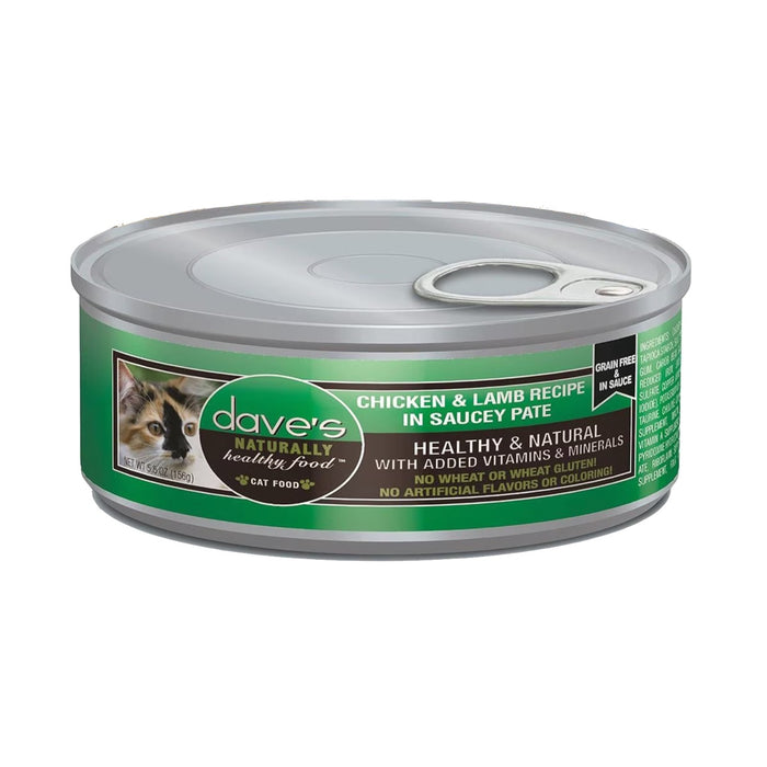 Dave's Saucy Pate Chicken & Lamb Recipe Canned Cat Food