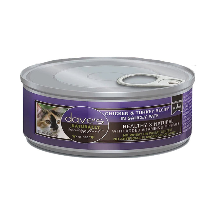 Dave's Saucy Pate Chicken & Turkey Recipe Canned Cat Food