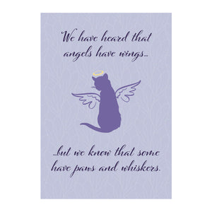 DogSpeak Sympathy Cat Card - Angels Have Wings
