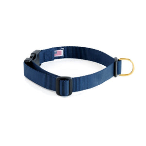 Dog+Bone Adjustable Snap Collar Navy Blue