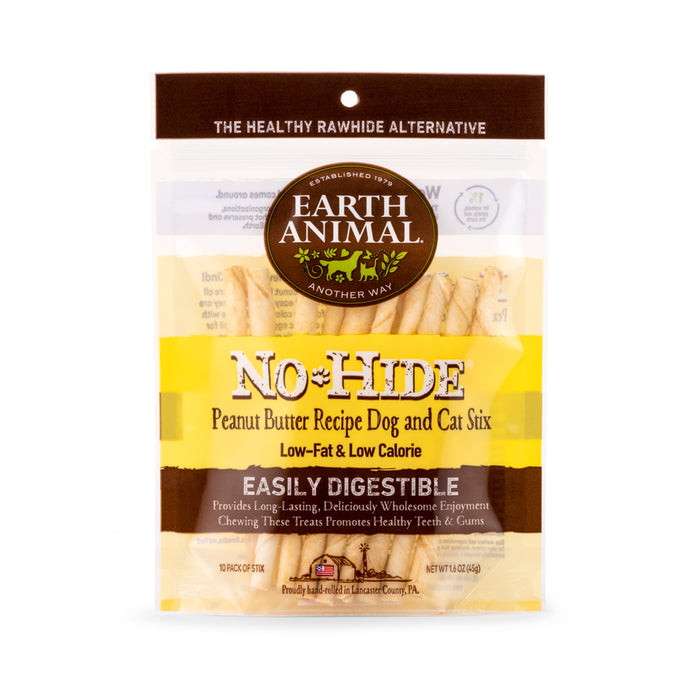 Earth Animal No-Hide Stix Peanut Butter Recipe Chews (10pk)