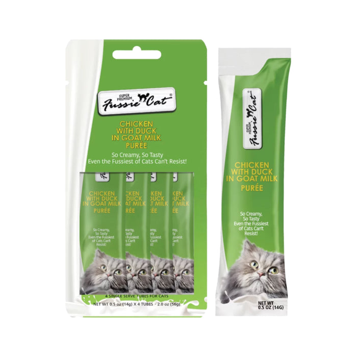Fussie Cat Chicken Duck Goat Milk Puree (4pk)