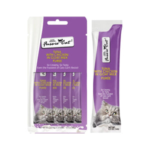 Fussie Cat Tuna Chicken Goat Milk Puree (4pk)