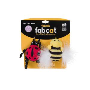FabCat Faballs Ladybug & Bee Cat Toys (2 pack)