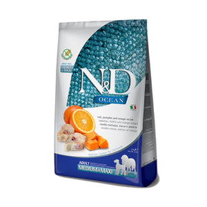 Farmina N&D Ocean Codfish & Orange Ancestral Grain Medium & Maxi Adult Dry Dog Food 26lb