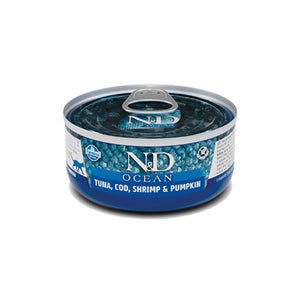 Farmina N&D Cat Ocean Tuna, Cod & Shrimp Cat Food Can 2.46oz
