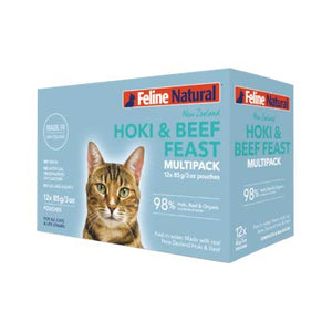 Feline Natural Beef & Hoki Cat Food Pouch 3oz