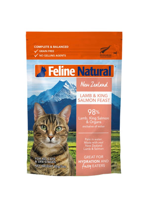 Feline Natural Lamb & King Salmon Cat Food Pouch 3oz