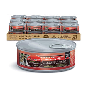 Dave's Saucy Pate Chicken & Beef Recipe Canned Cat Food