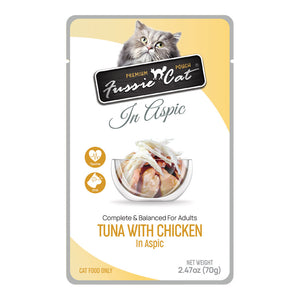 Fussie Cat Premium Tuna with Chicken in Aspic Pouch