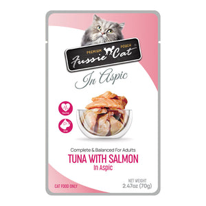 Fussie Cat Premium Tuna with Salmon in Aspic Pouch