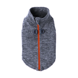 Gooby Zip-Up Fleece Vest Marbled Grey