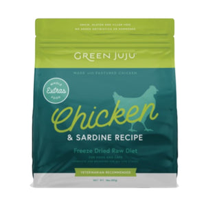 Green Juju Chicken & Sardine Whole Food Extras Freeze Dried Raw Diet 14oz