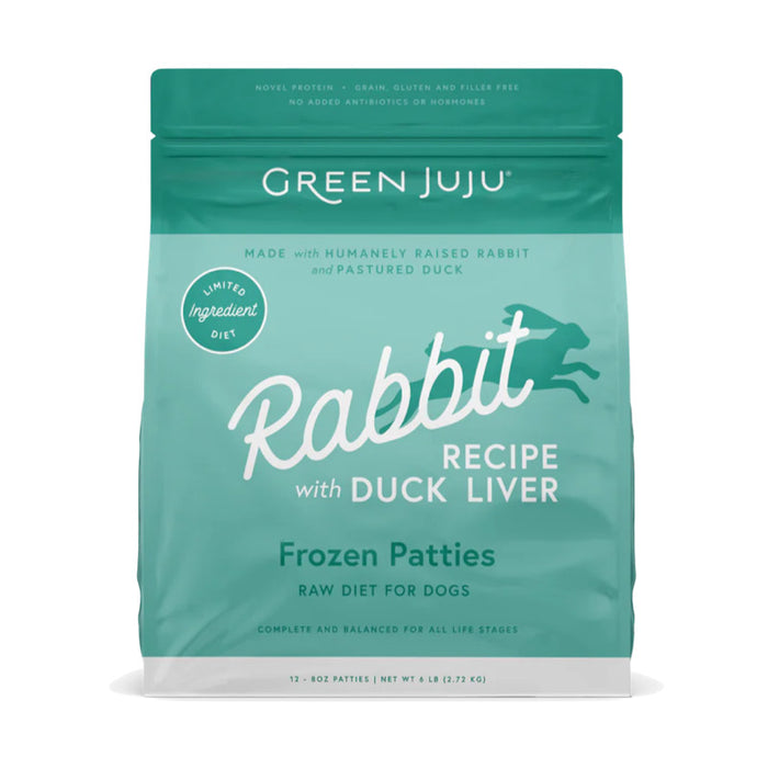 Green Juju Raw Diet Rabbit & Duck Liver Slider & Patties