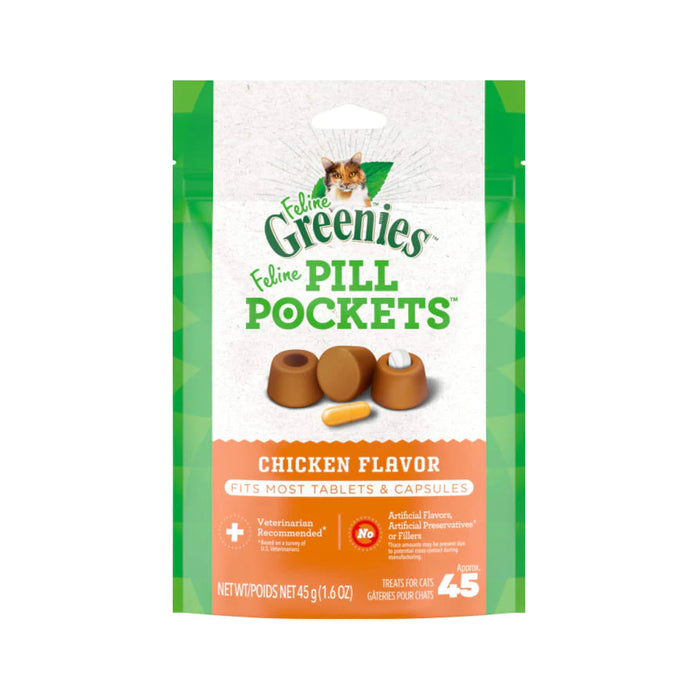 Greenies Feline Pill Pockets Chicken 1.6oz (45ct)