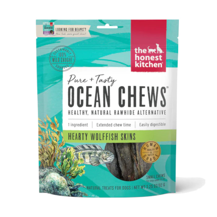 The Honest Kitchen Ocean Chews Wolffish Skins Dehydrated Dog Treats