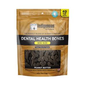 Indigenous Peanut Butter Grain-Free Mini Dental Dog Treats (40ct)
