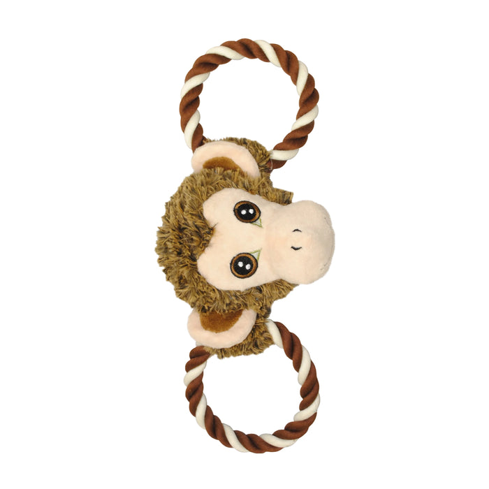 Jolly Pets Tug-A-Mals Rope Handle Plush Monkey