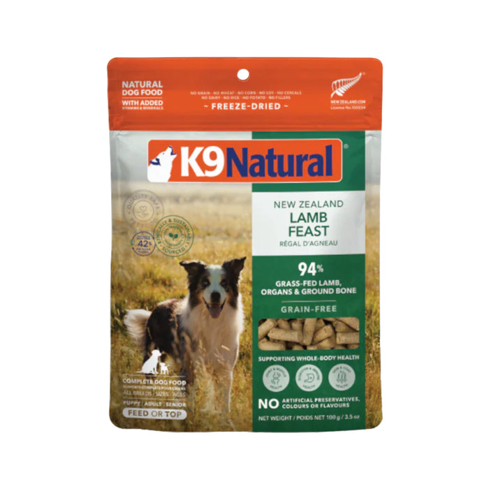 K9 Natural Lamb Feast Freeze-Dried Dog Food & Topper 3.5oz