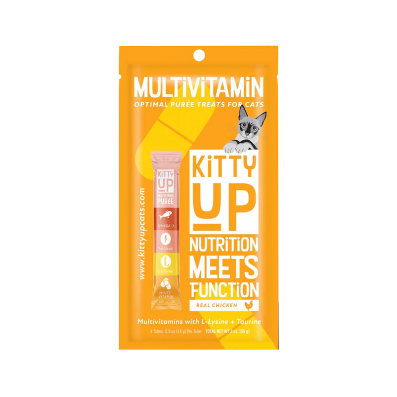 Kitty Up Lickable Puree Supplement Treats - MultiVitamin, L-Lysine & T ...