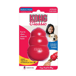 Kong Classic Red Dog Chew Toy with Treat Hole