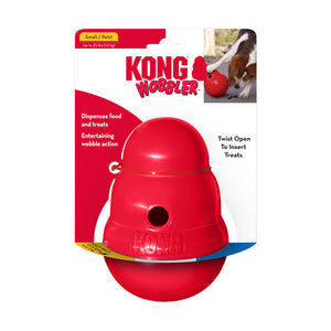KONG WOBBLER DOG TOY SNACK FOOD DISPENSER EXTRA LARGE 2 LBS WEIGHTED 7.5  INCHES