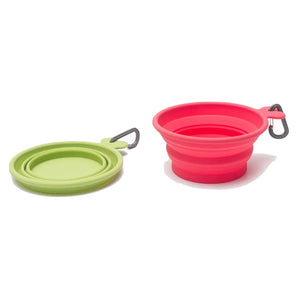 Messy Mutts Silicone Collapsible Travel Bowl 3 Cup - Watermelon Red