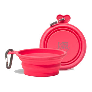 Messy Mutts Silicone Collapsible Travel Bowl 1.75 Cup - Watermelon Red