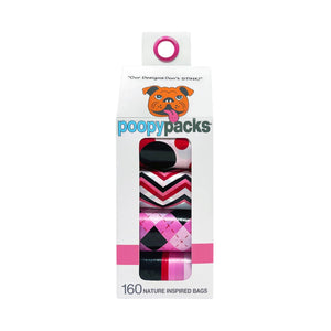 Metro Paws Ultra Degradable Poopy Pack Pink Designs (160 count)