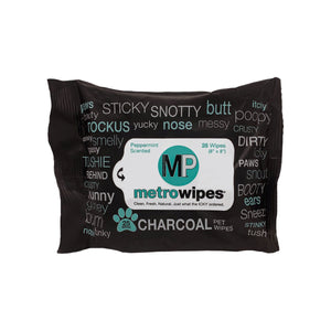 Metro Paws Pet Wipes Charcoal Peppermint (25 count)