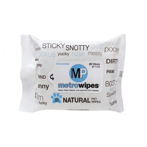 Metro Paws Pet Wipes Hypo-Allergenic Natural Unscented