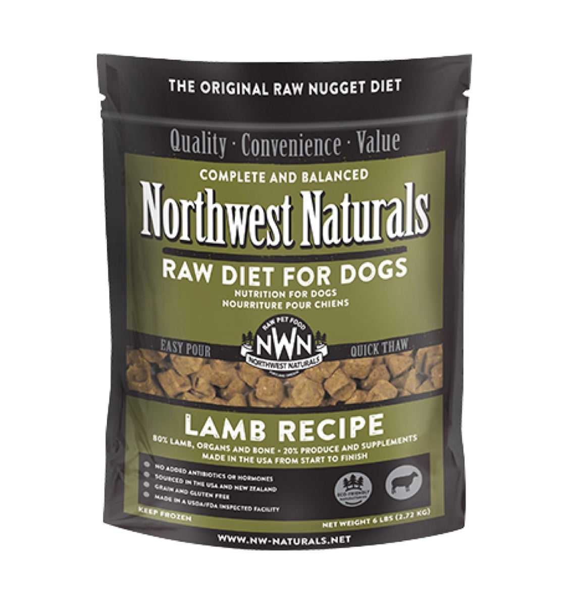 Northwest Naturals Trout Nuggets Frozen Dog Food, 15-lb