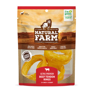Natural Farm Beef Tendon Rings (3ct)