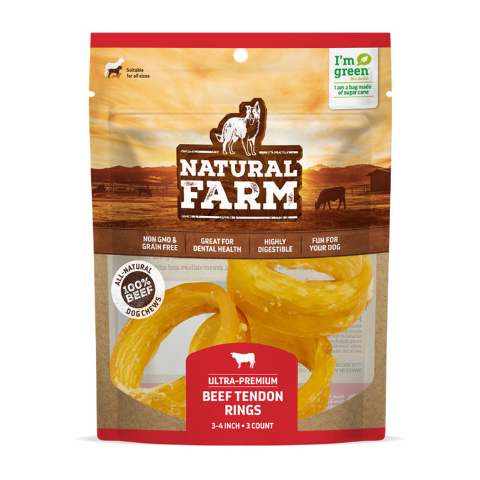 Natural Farm Beef Tendon Rings (3ct)